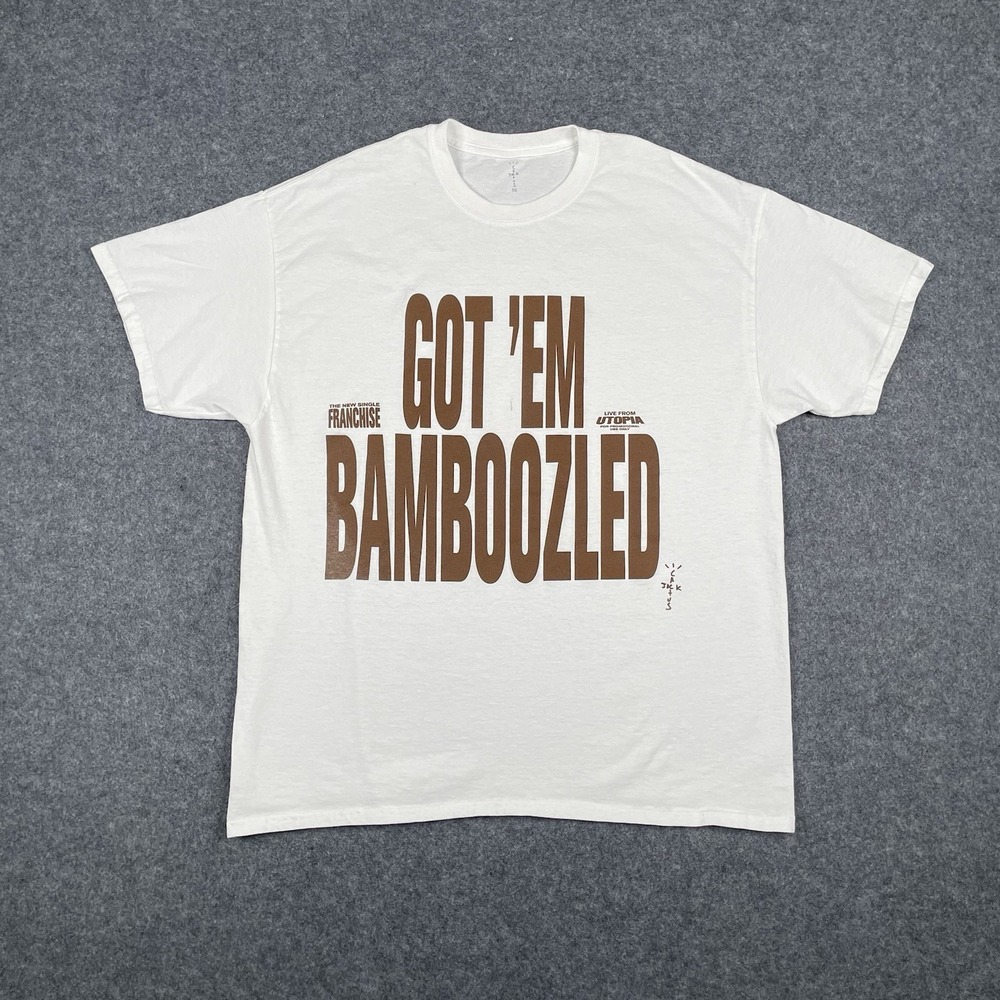 Travis Scott Cactus Jack Got Em Bamboozled Tee White Adult One Size Merch Shirt